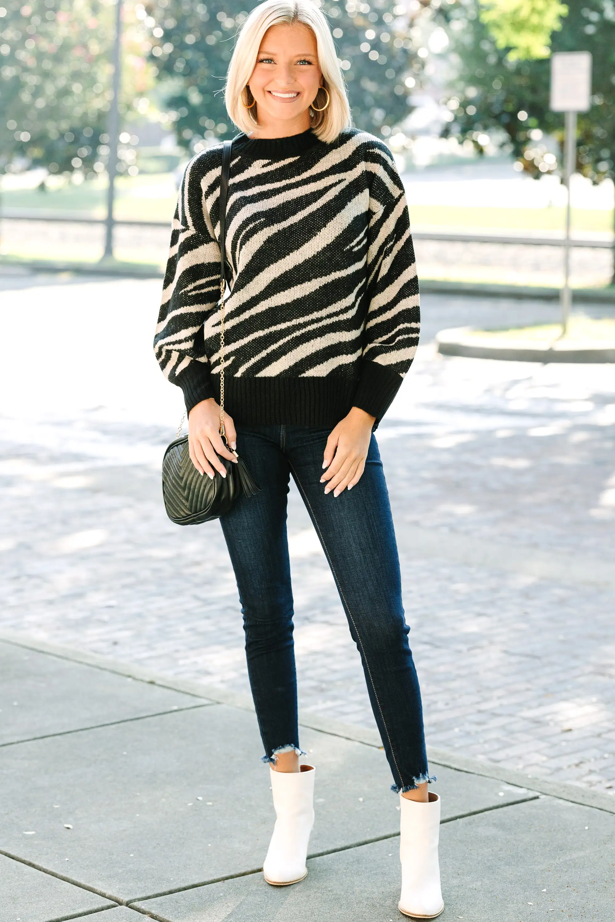 All For You Mocha Brown Zebra Sweater