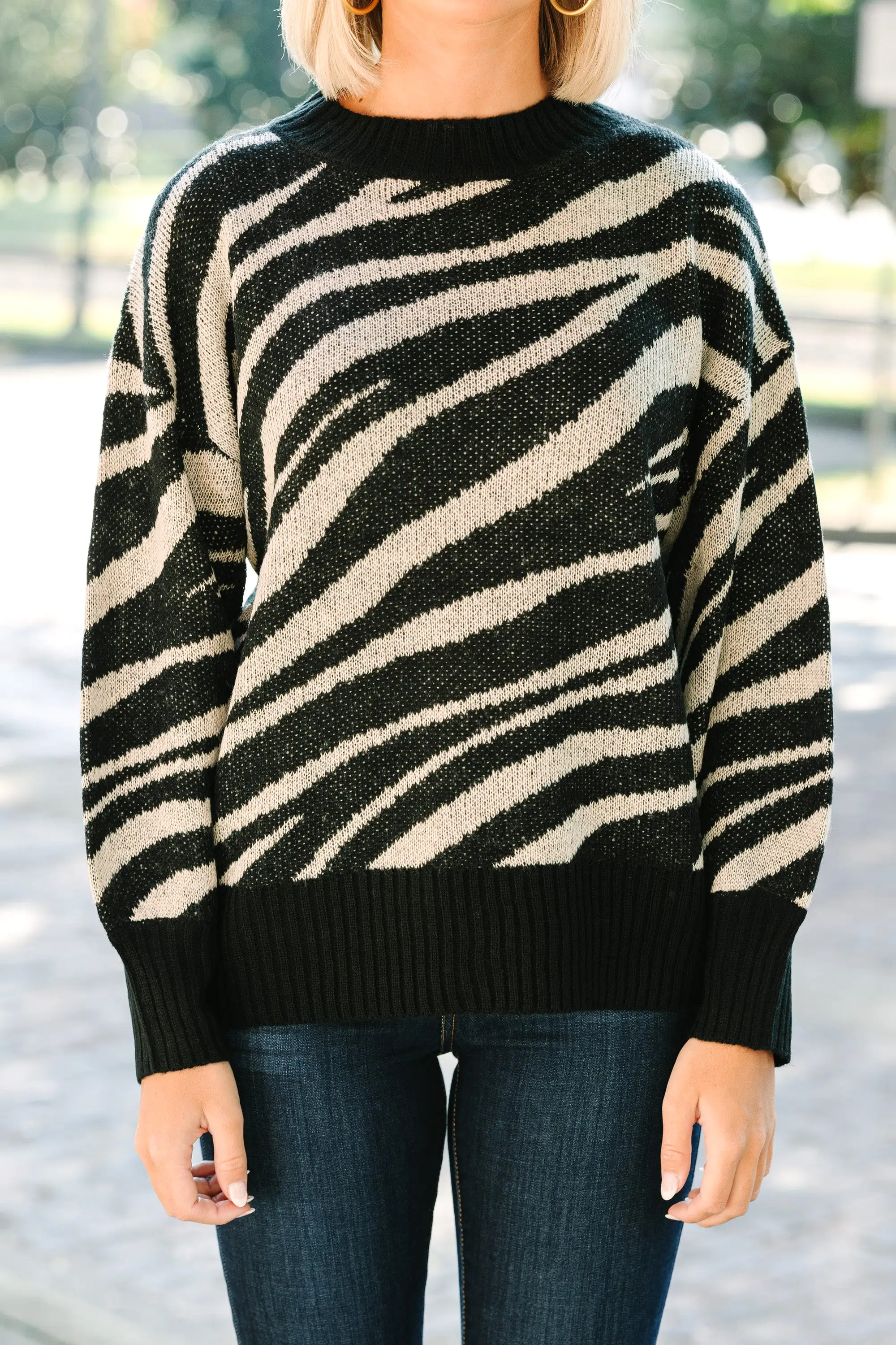 All For You Mocha Brown Zebra Sweater