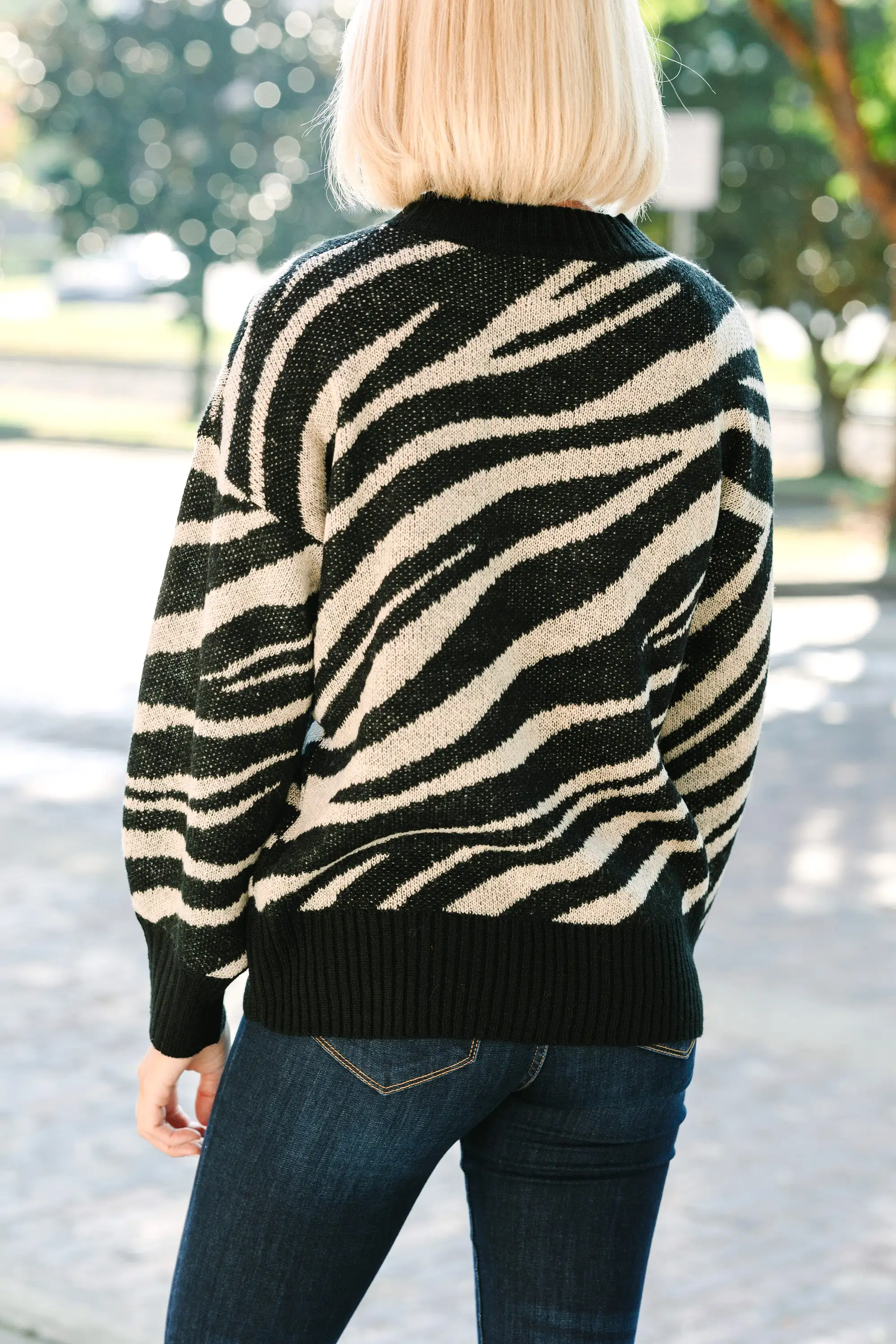 All For You Mocha Brown Zebra Sweater