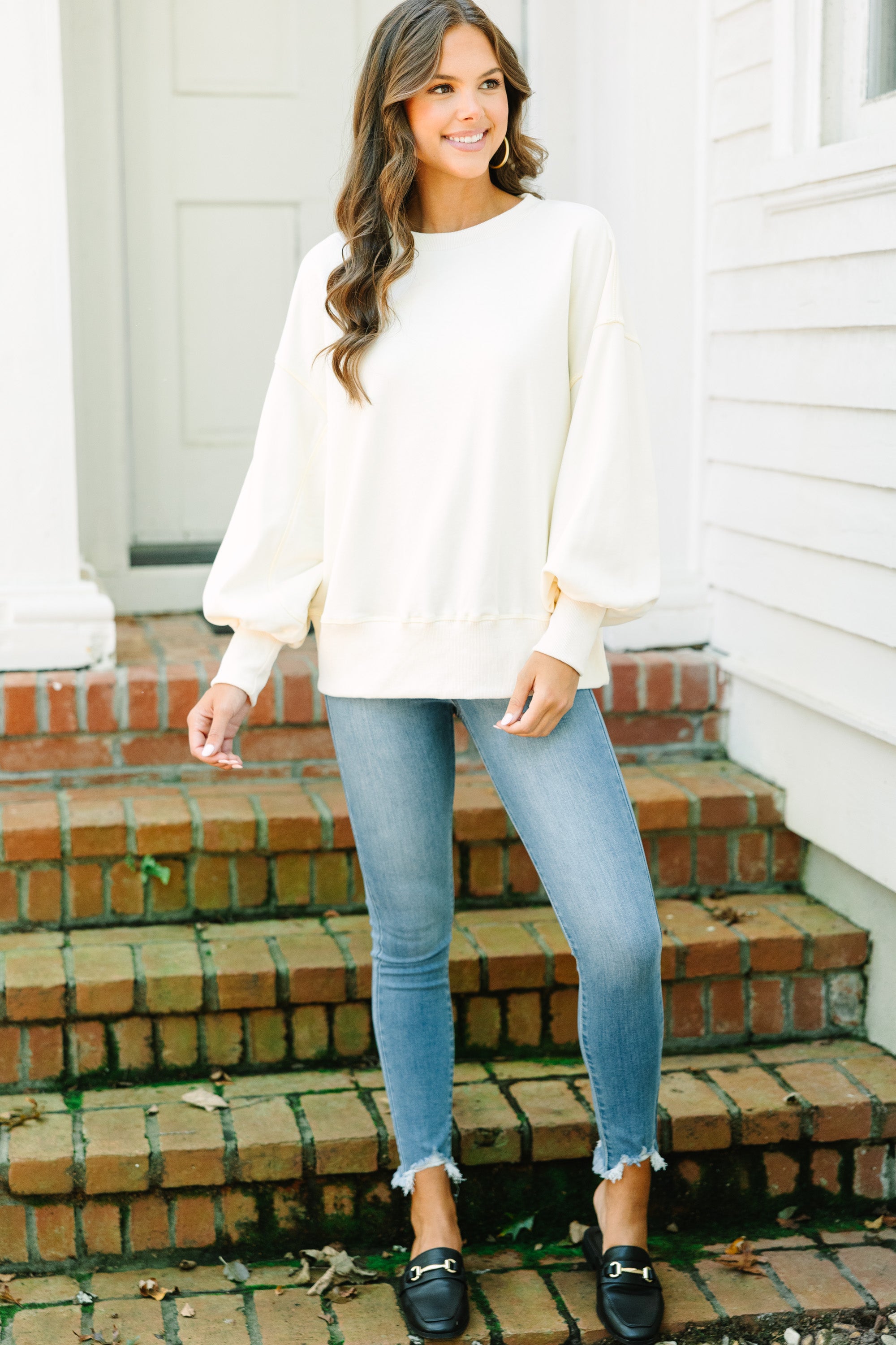 All The Facts Cream White Pullover