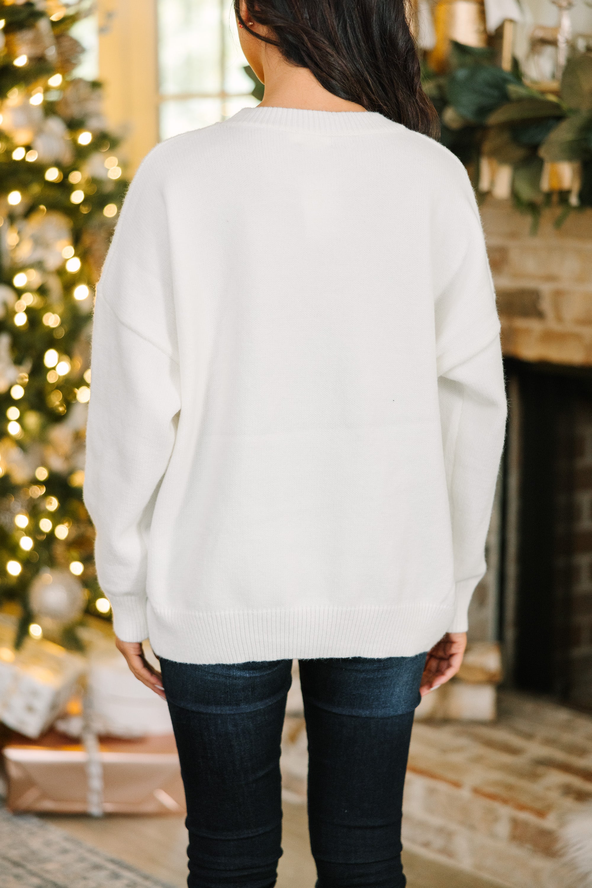 Be Merry Cream White Script Sweater