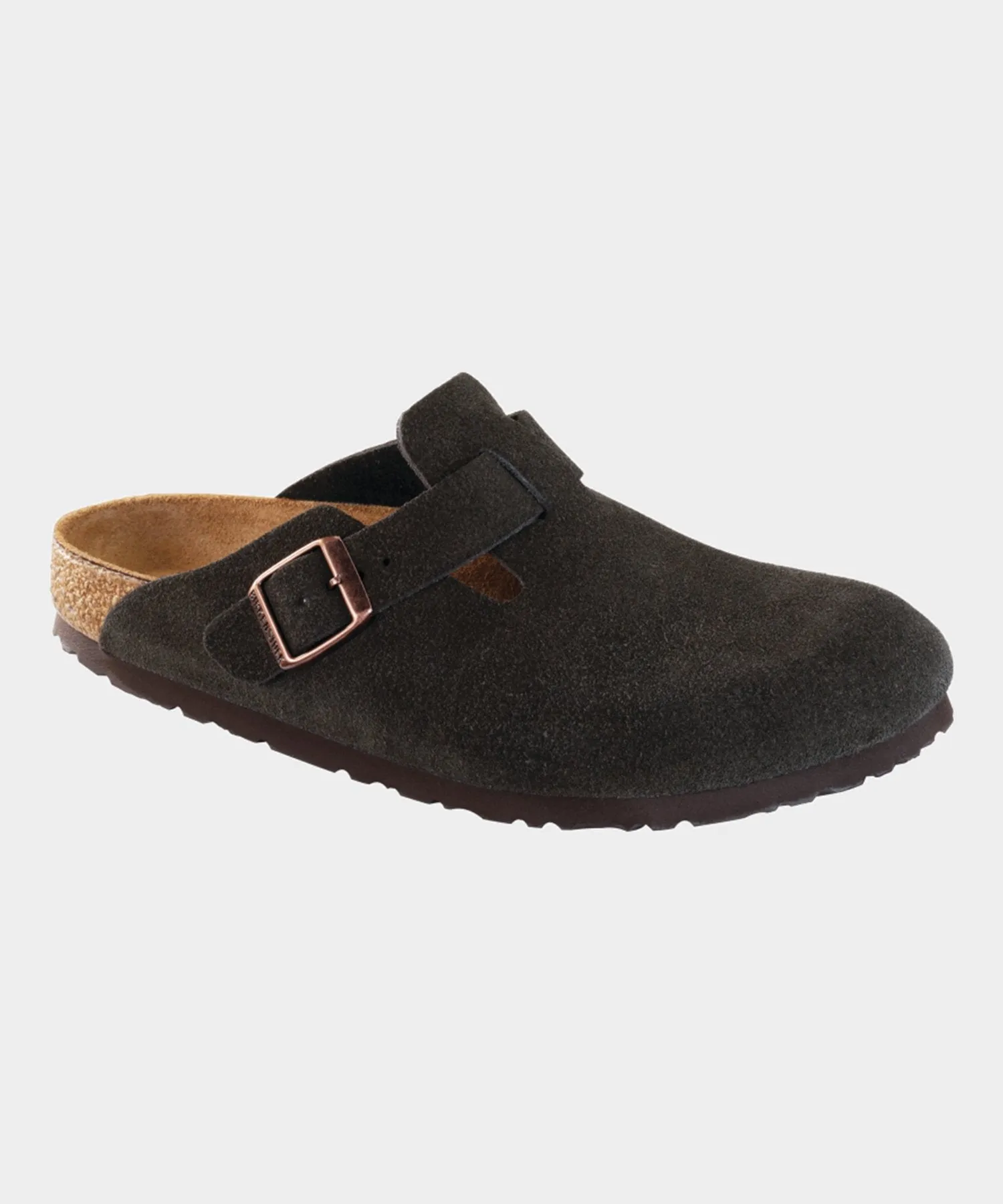 Birkenstock Boston Suede Soft Footbed in Mocha