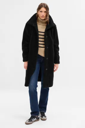 Black Long Sherpa Coat