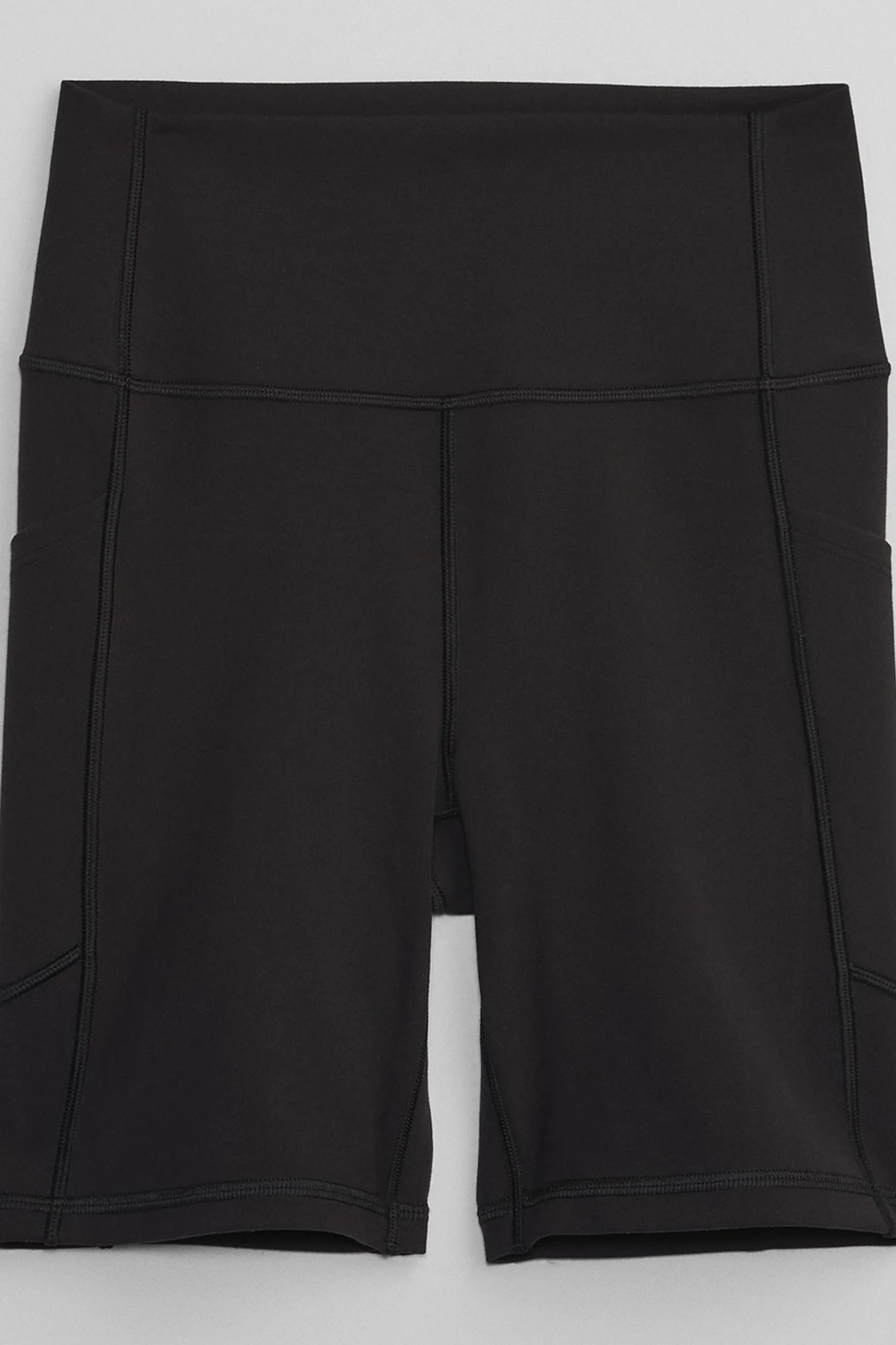 Black Mid Rise Cycle Gym Shorts