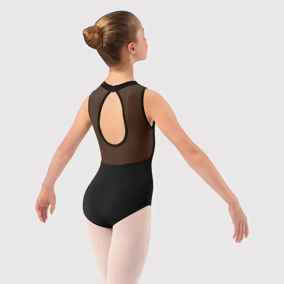 Bloch Black Lace Open Mesh Back Halter Leotard