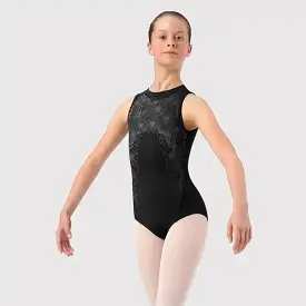 Bloch Black Lace Open Mesh Back Halter Leotard