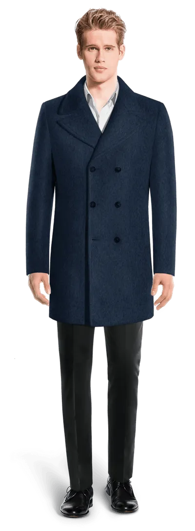 Blue Double-Breasted Coat