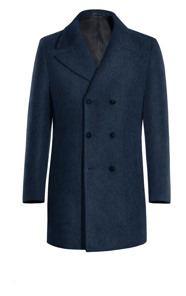 Blue Double-Breasted Coat