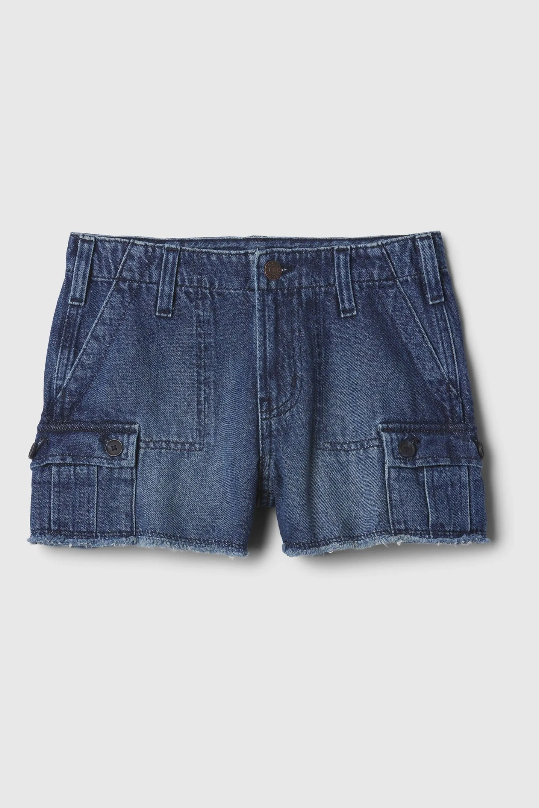 Blue Low Rise Stride Cargo Denim Shorts (5-13yrs)