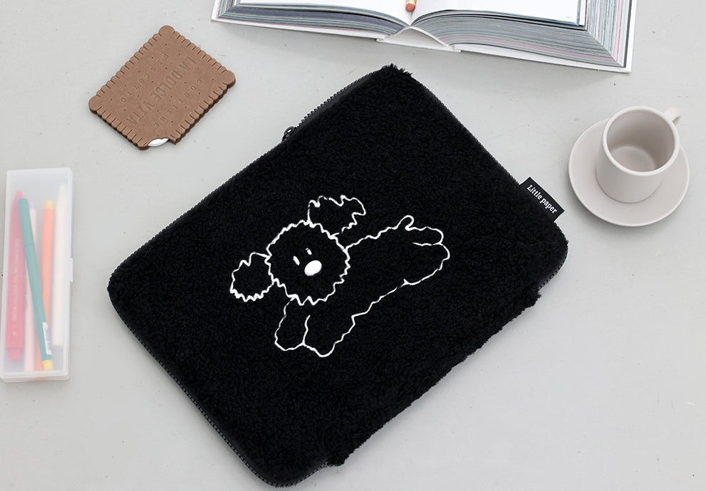 Boucle Cute Dogs Character 11 iPad Laptop Sleeves Cases Protective Covers Purses Handbags Square Sponge Pouches Designer School 