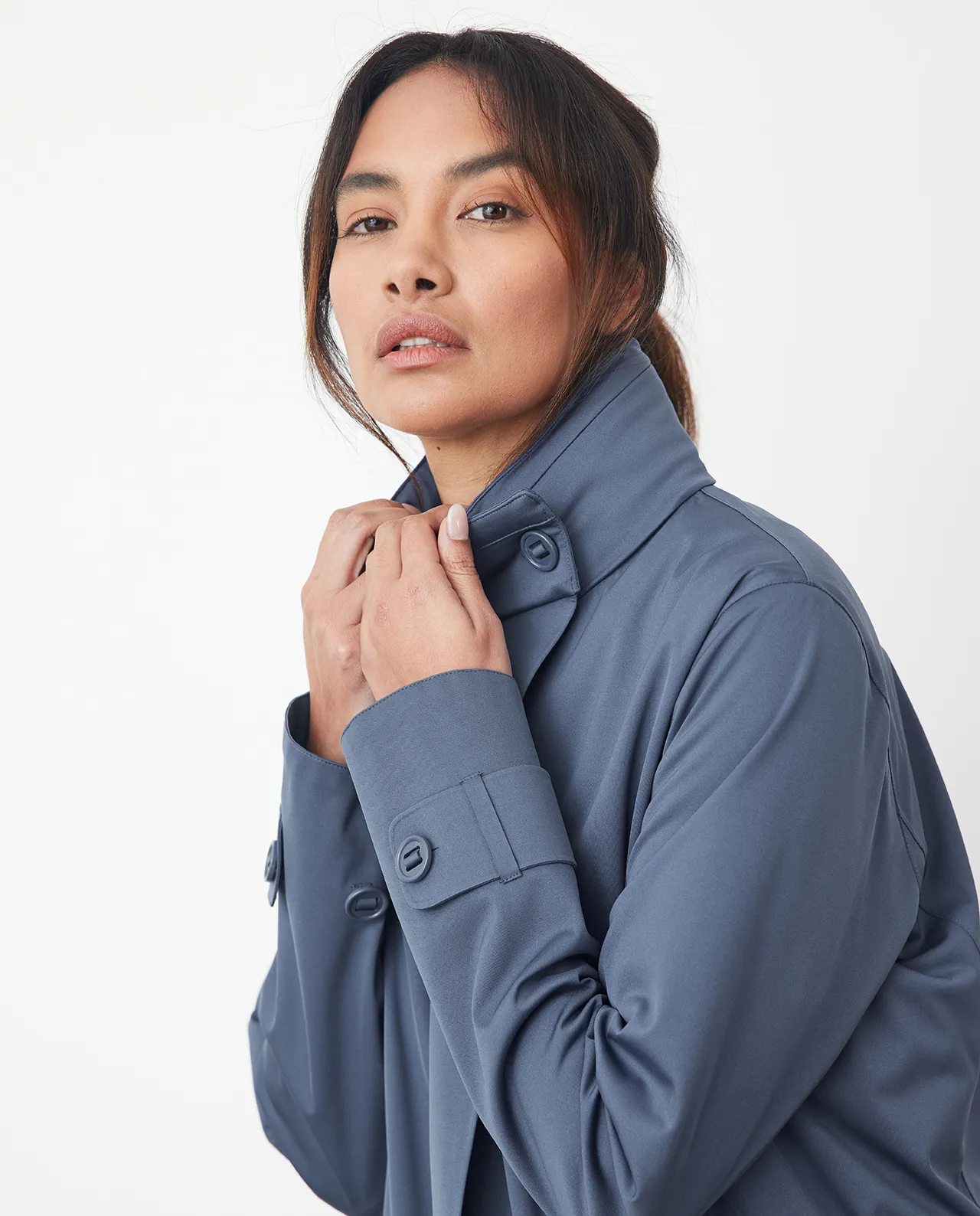 Buy Women's Waterproof Commuter Jacket In Navy Blue - Waterproof Raincoat - Protected Species