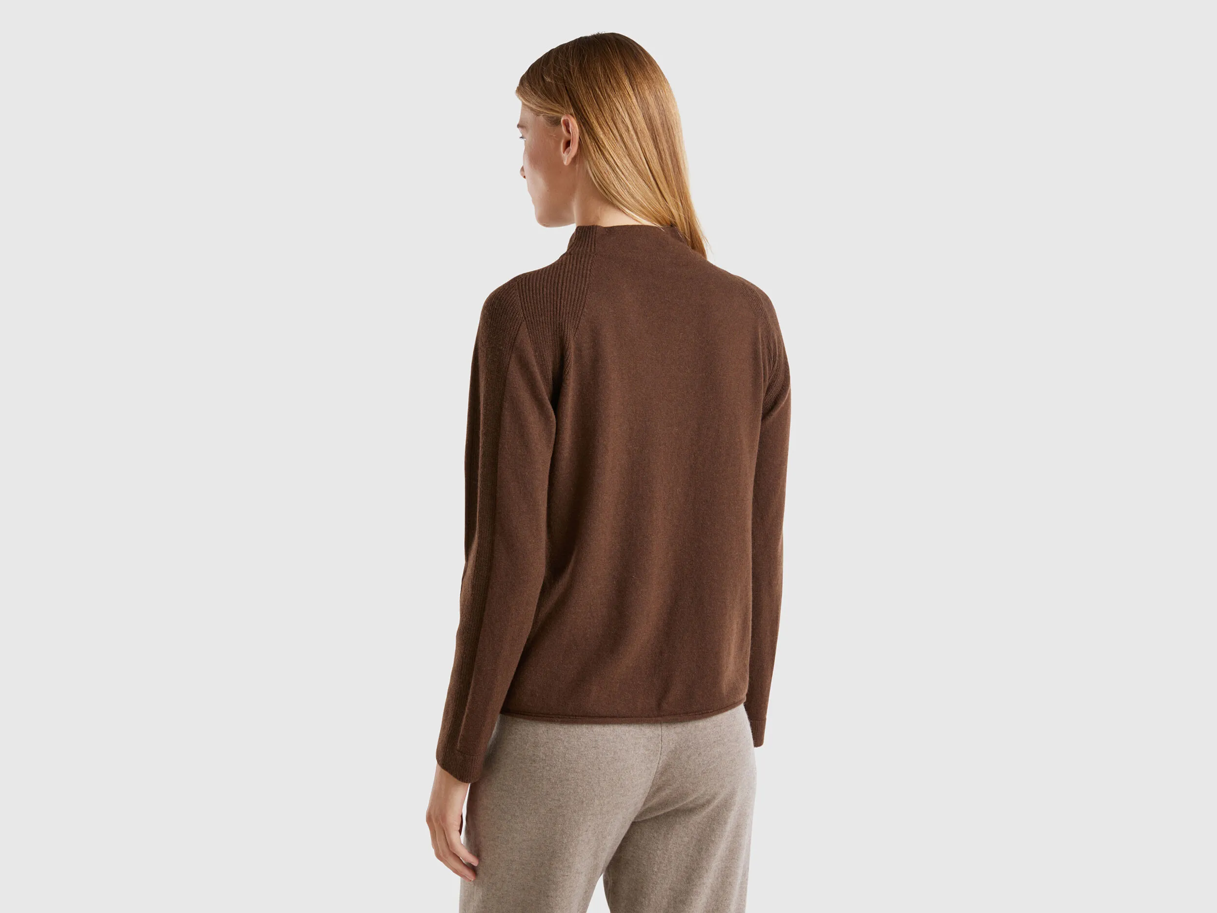 Cashmere blend sweater - Brown | Benetton