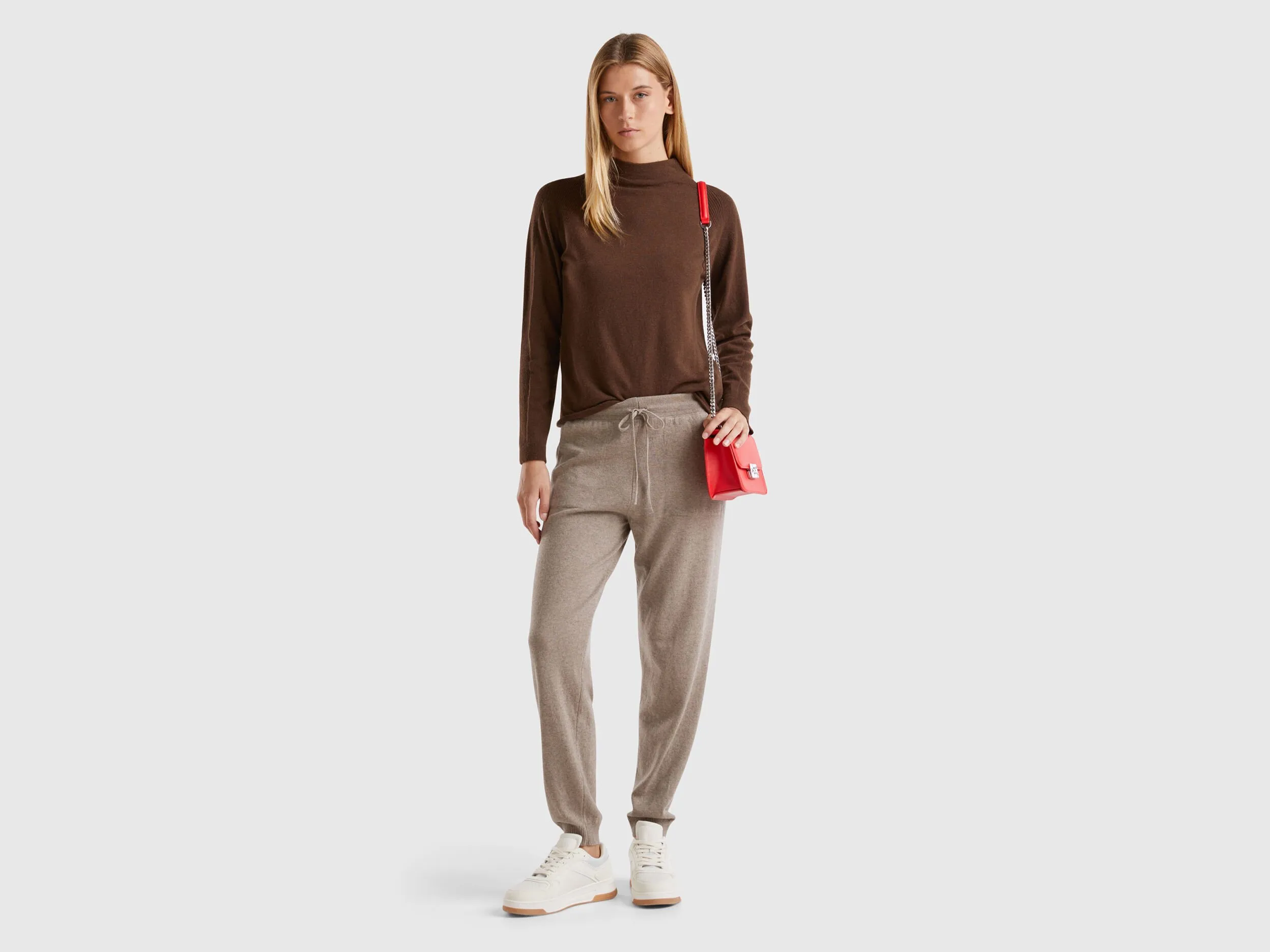 Cashmere blend sweater - Brown | Benetton