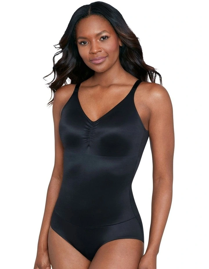 Comfy Curves Wireless Padded Cup Shaping Bodysuit in Black