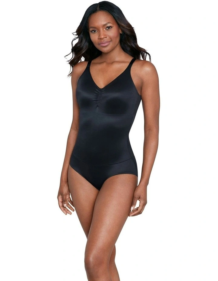 Comfy Curves Wireless Padded Cup Shaping Bodysuit in Black