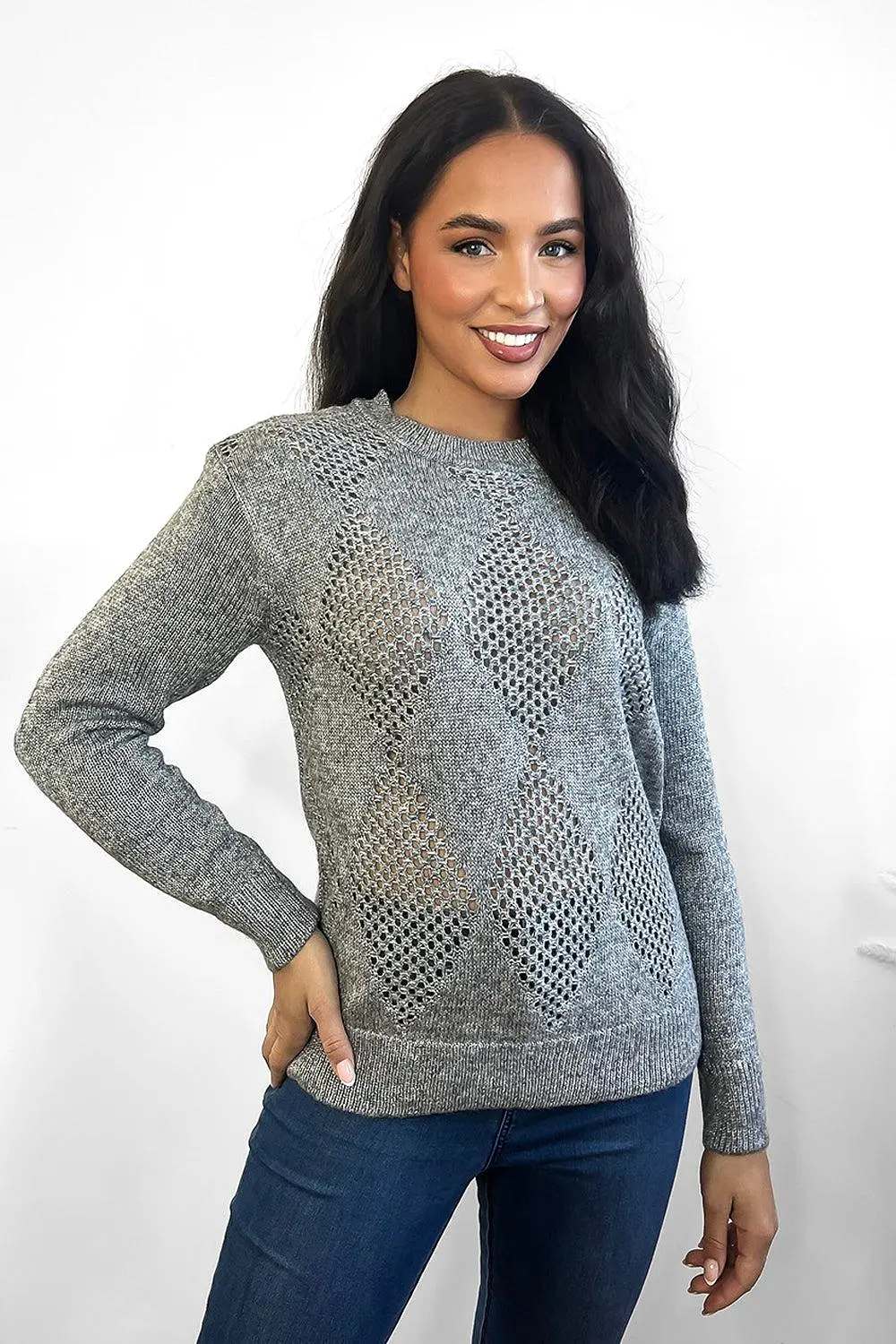 Crochet Diamond Knit Pullover