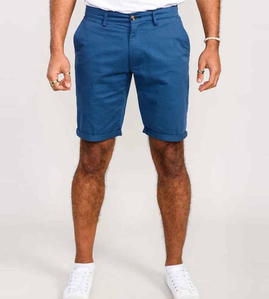 D555 Mens Blue Stretch Chino Shorts (NELSON 1)