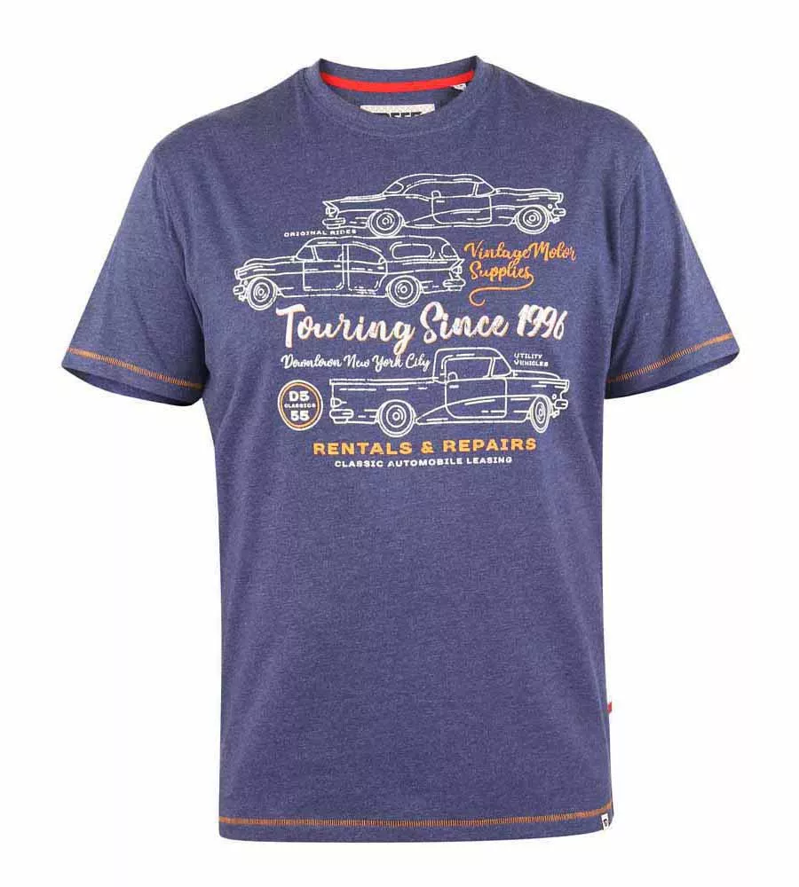 D555 Mens Vintage Cars Printed T-Shirt (BEESTON)