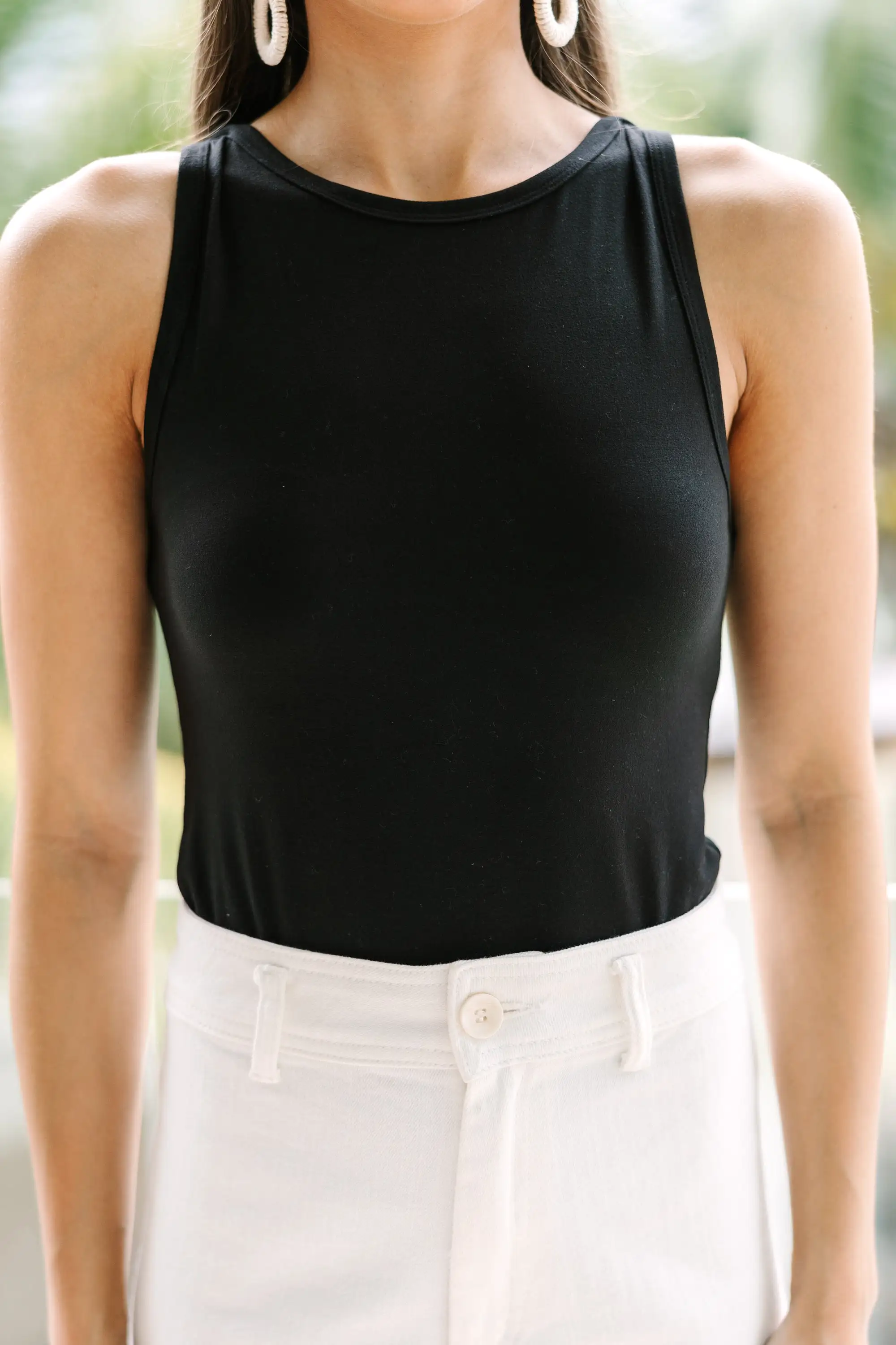 Day By Day Black Sleeveless Bodysuit