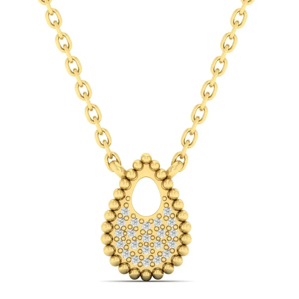 Diamond Starlight Sky Teardrop Pendant Necklace in 14k Yellow Gold (0.04ctw)