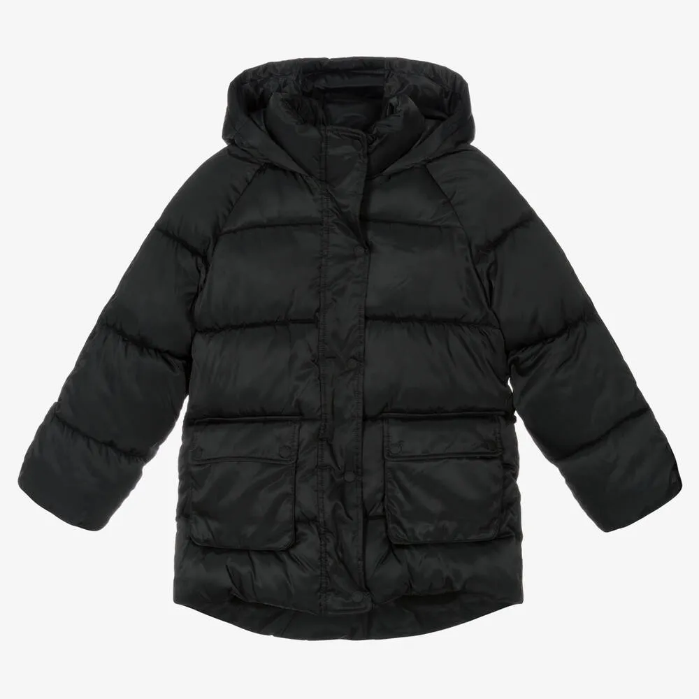 Girls Black Puffer Coat