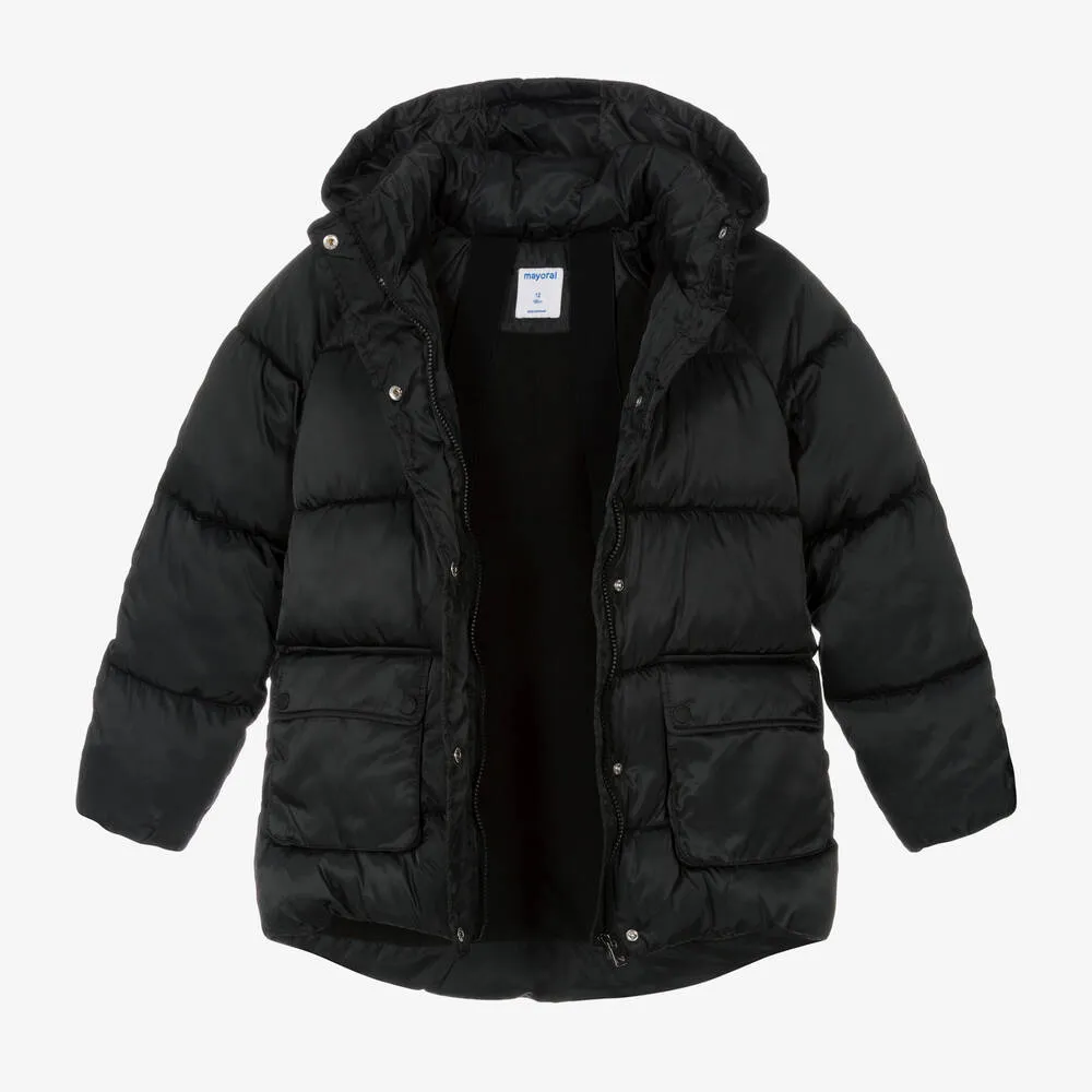 Girls Black Puffer Coat