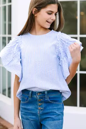 Girls: No Secrets Sky Blue Striped Top