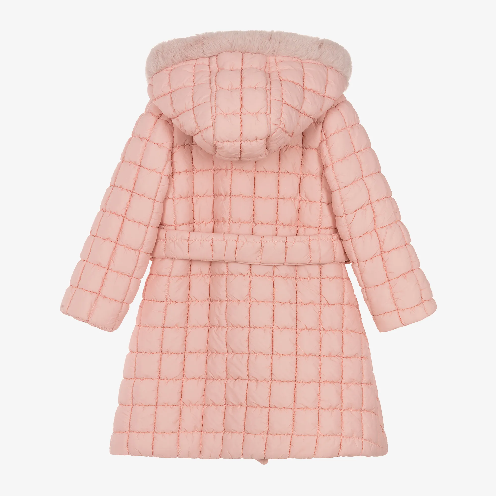 Girls Pink Quilted Coat