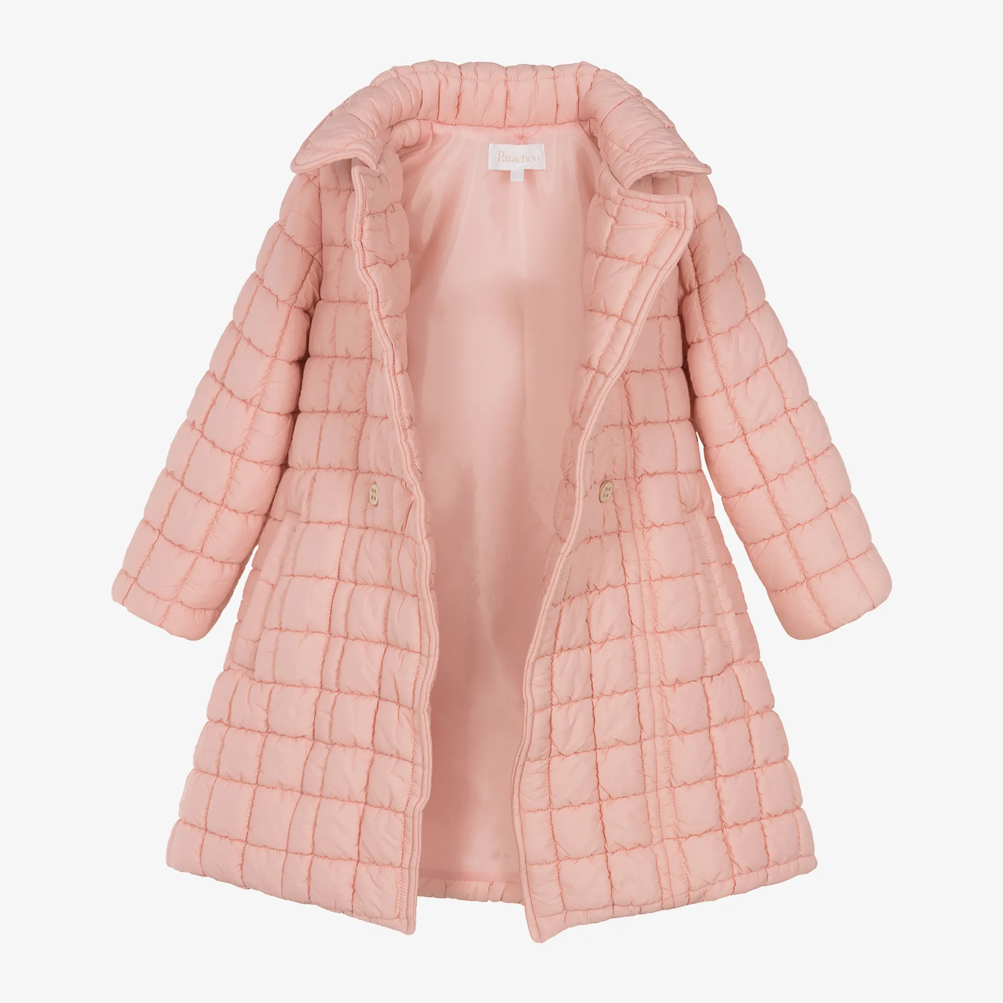 Girls Pink Quilted Coat