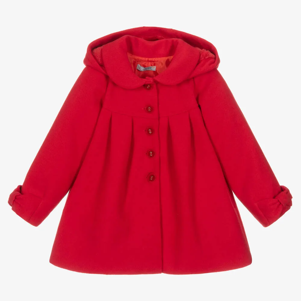 Girls Red Hooded Coat 