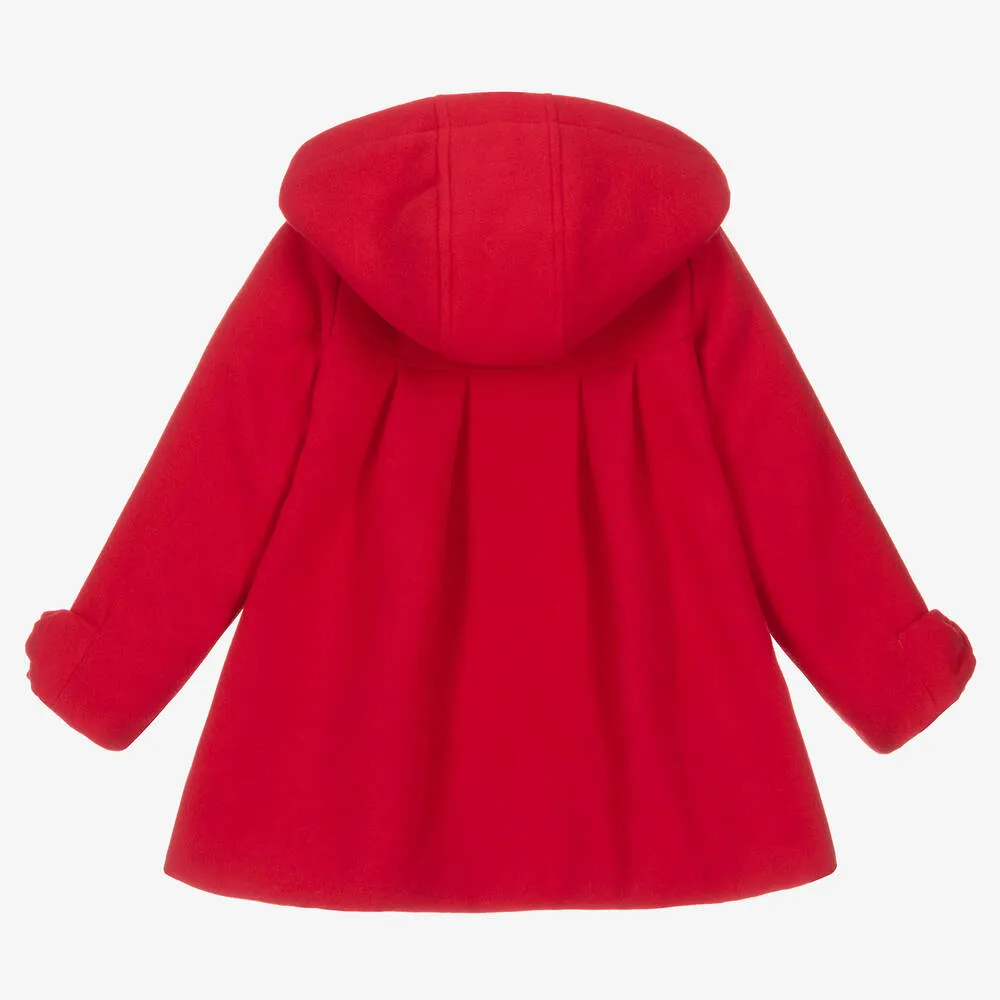 Girls Red Hooded Coat 