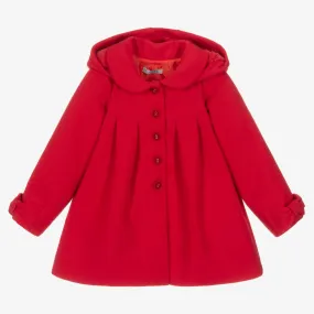 Girls Red Hooded Coat 