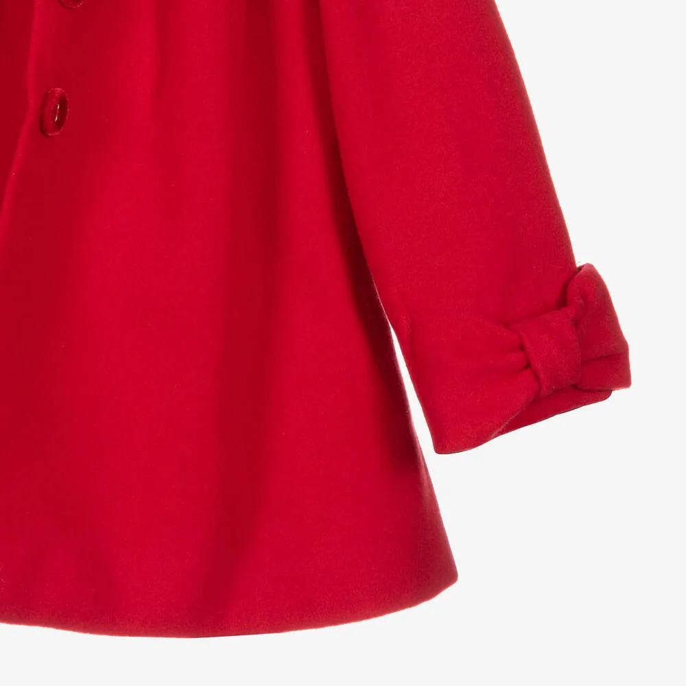 Girls Red Hooded Coat 