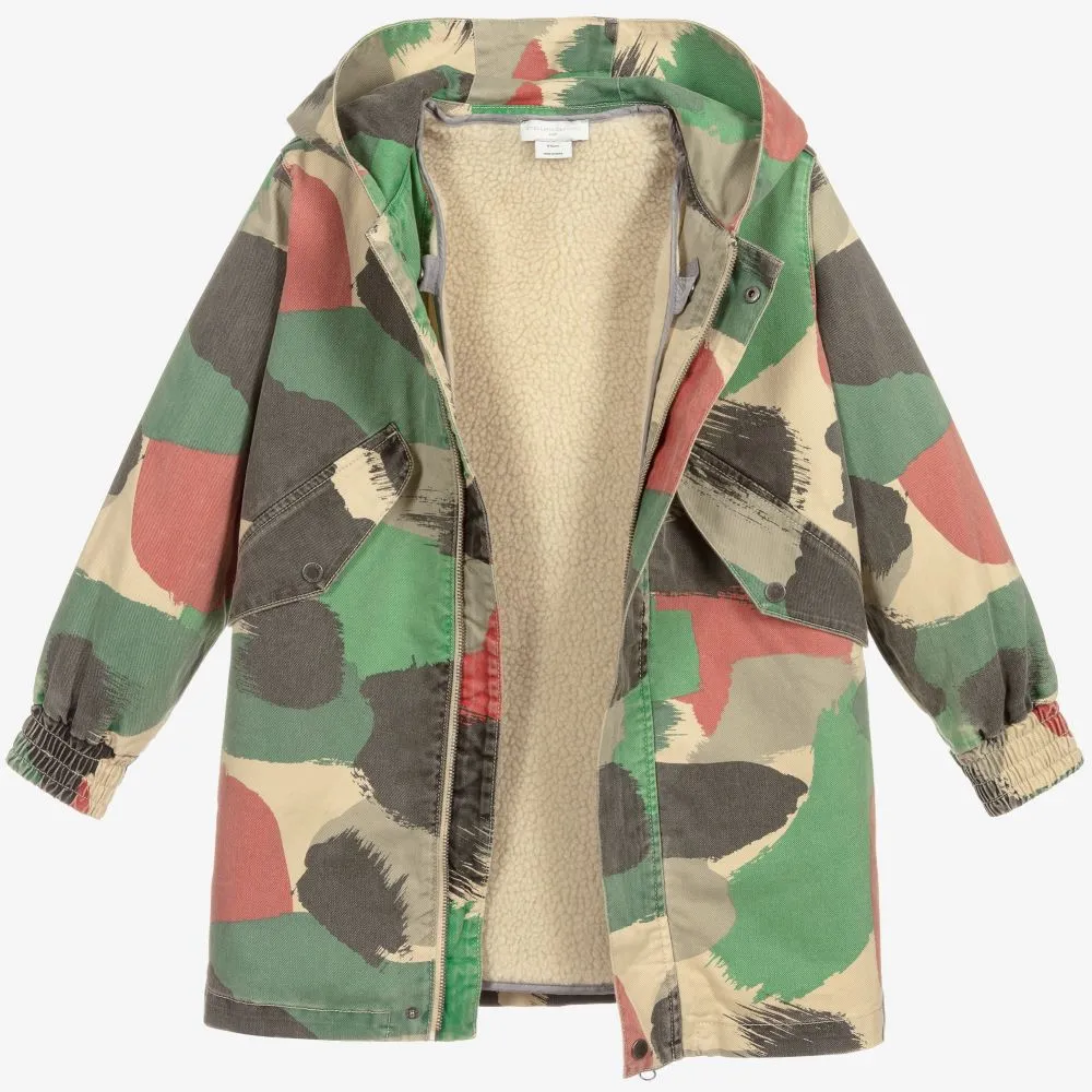 Green Denim Camouflage Coat 