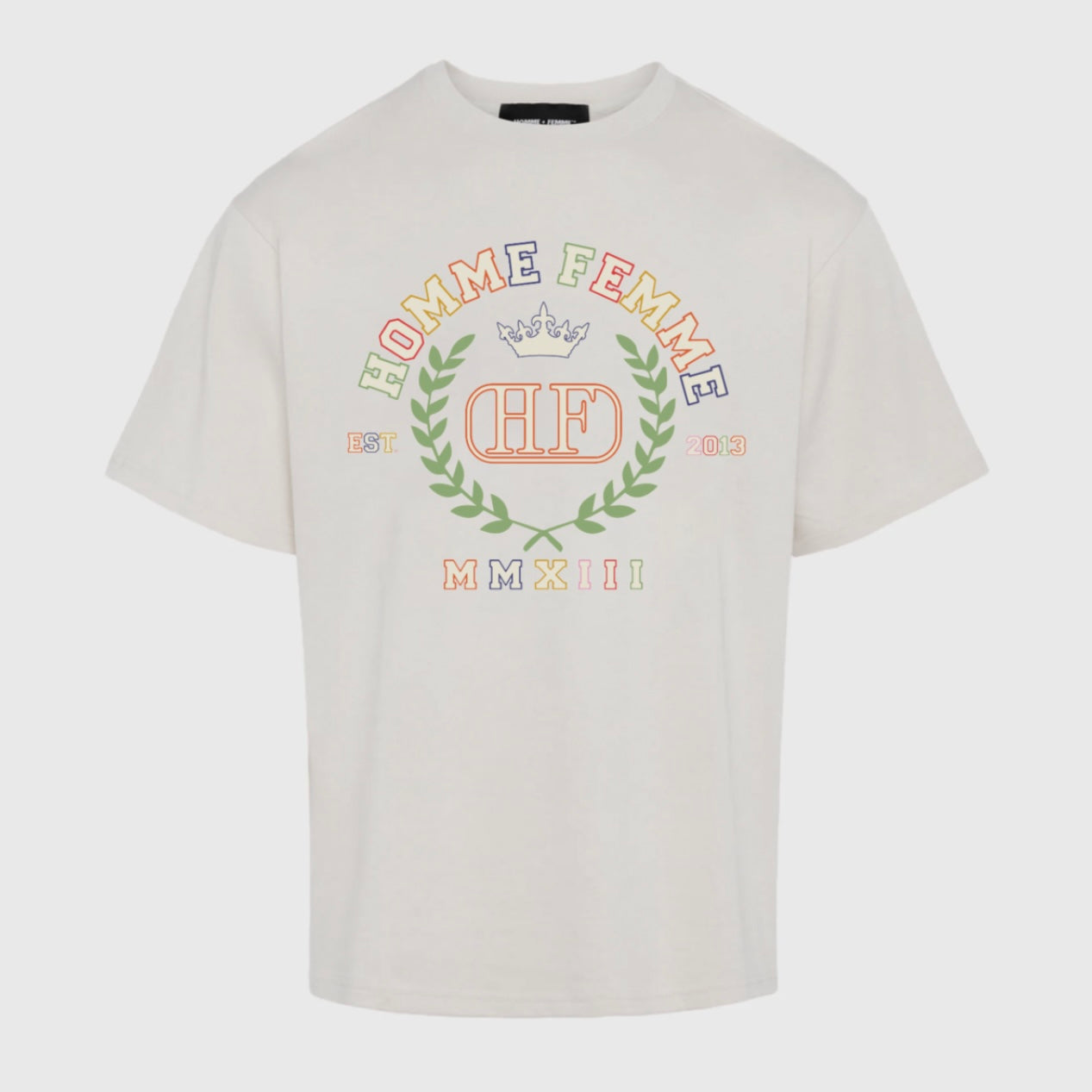 Homme Femme 10 Year Crest Tee In Cream