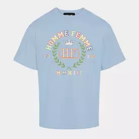 Homme Femme 10 Year Crest Tee In Sky Blue