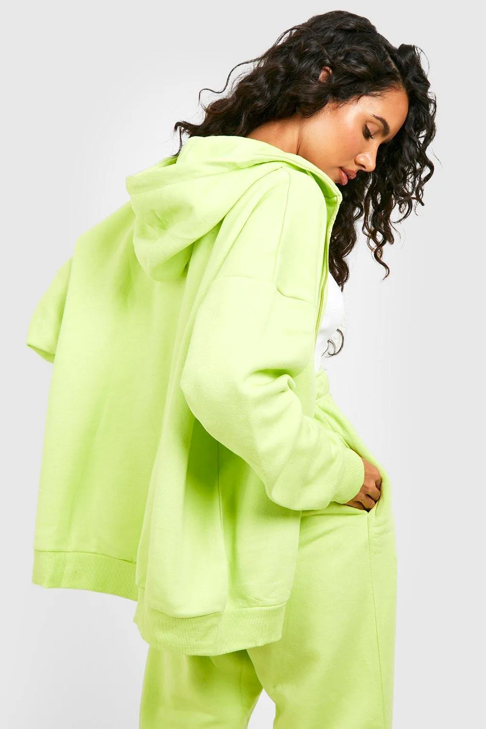 Hoodies & Sweatshirts | Oversized Zip Through Hoodie | boohoo