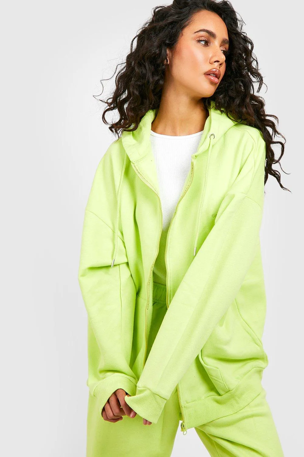 Hoodies & Sweatshirts | Oversized Zip Through Hoodie | boohoo