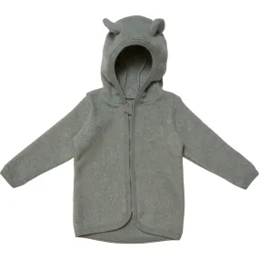 HutteliHut Cotton Fleece Fluffy Jacket w/ Ears, Eucalyptus