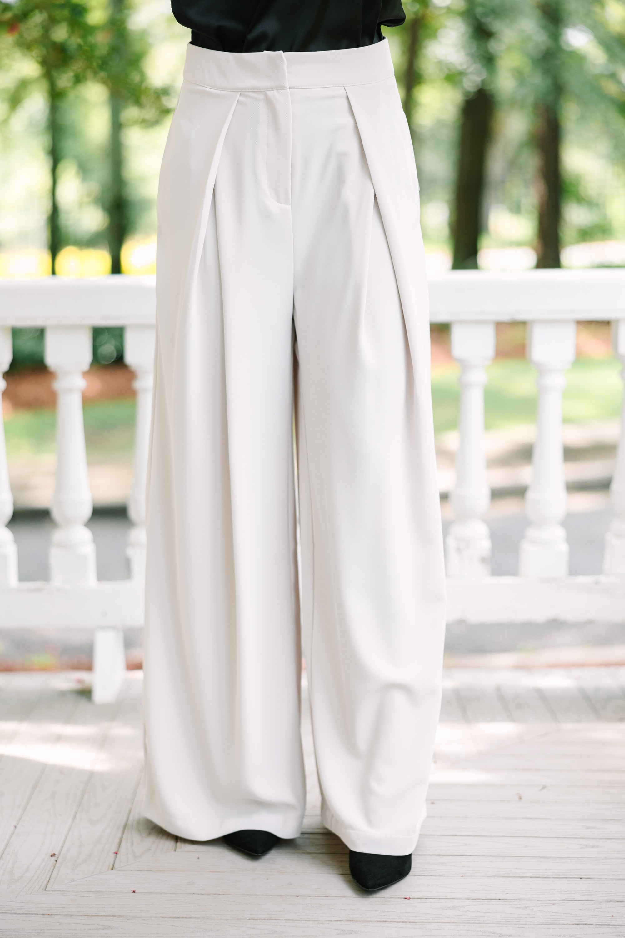 In The Lead Cream White Wide Leg Trousers