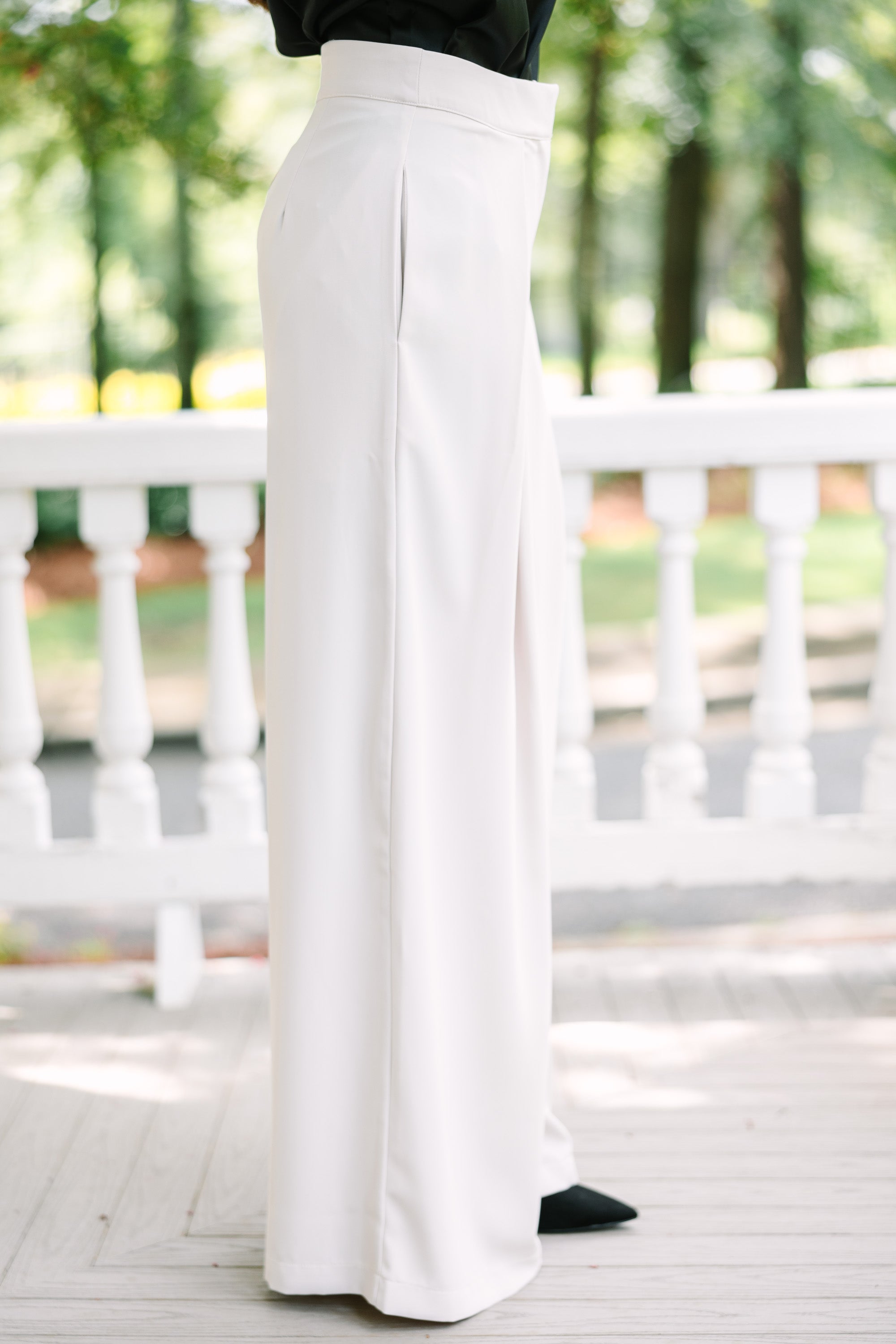 In The Lead Cream White Wide Leg Trousers