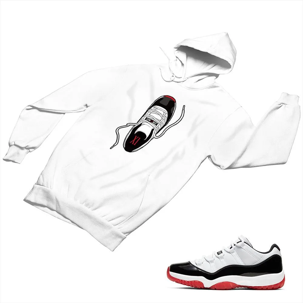 Jordan 11 White Bred Matching Custom Designed Hoodies JD 11-5-7-16