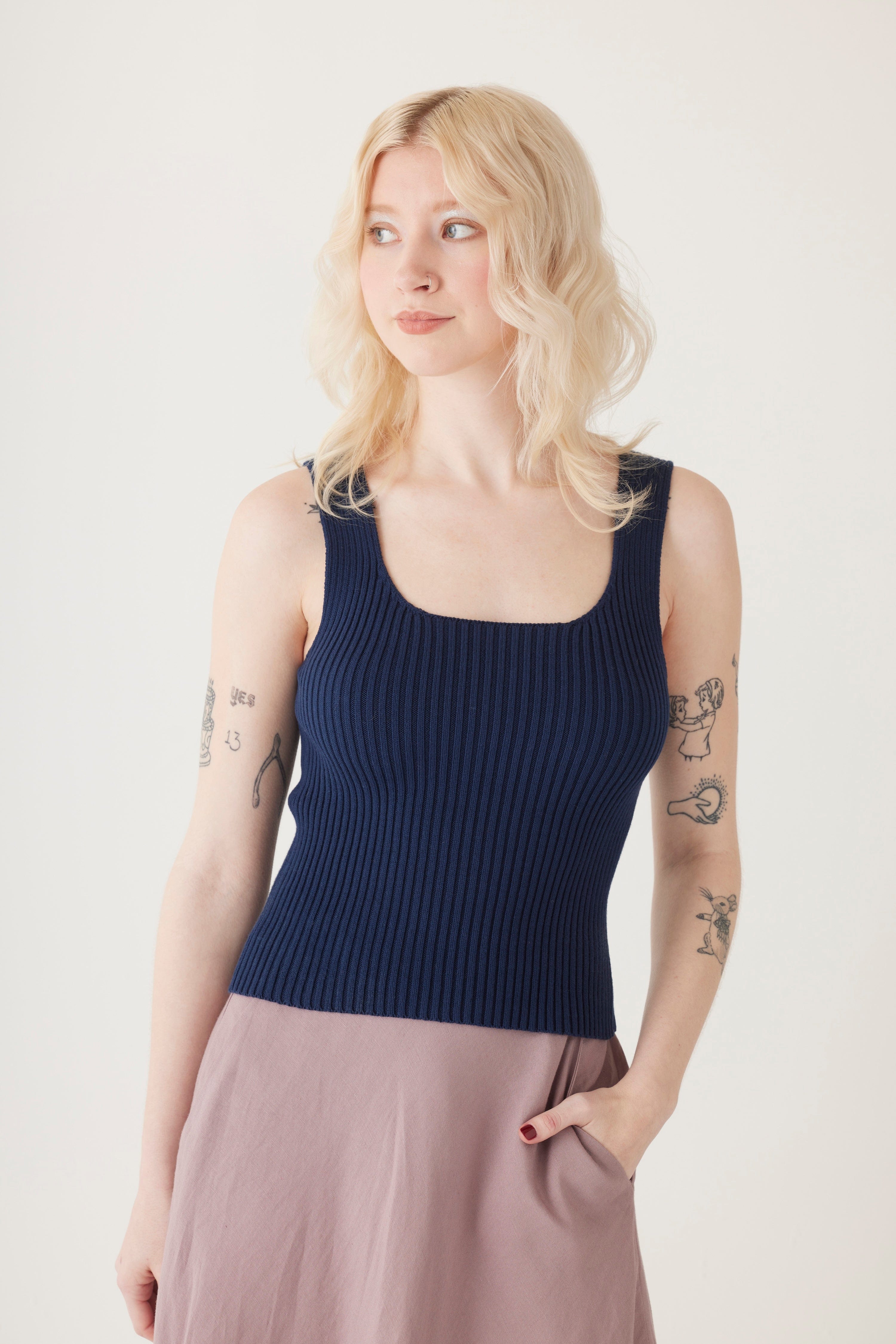 Kate Rib Tank in Pima Cotton