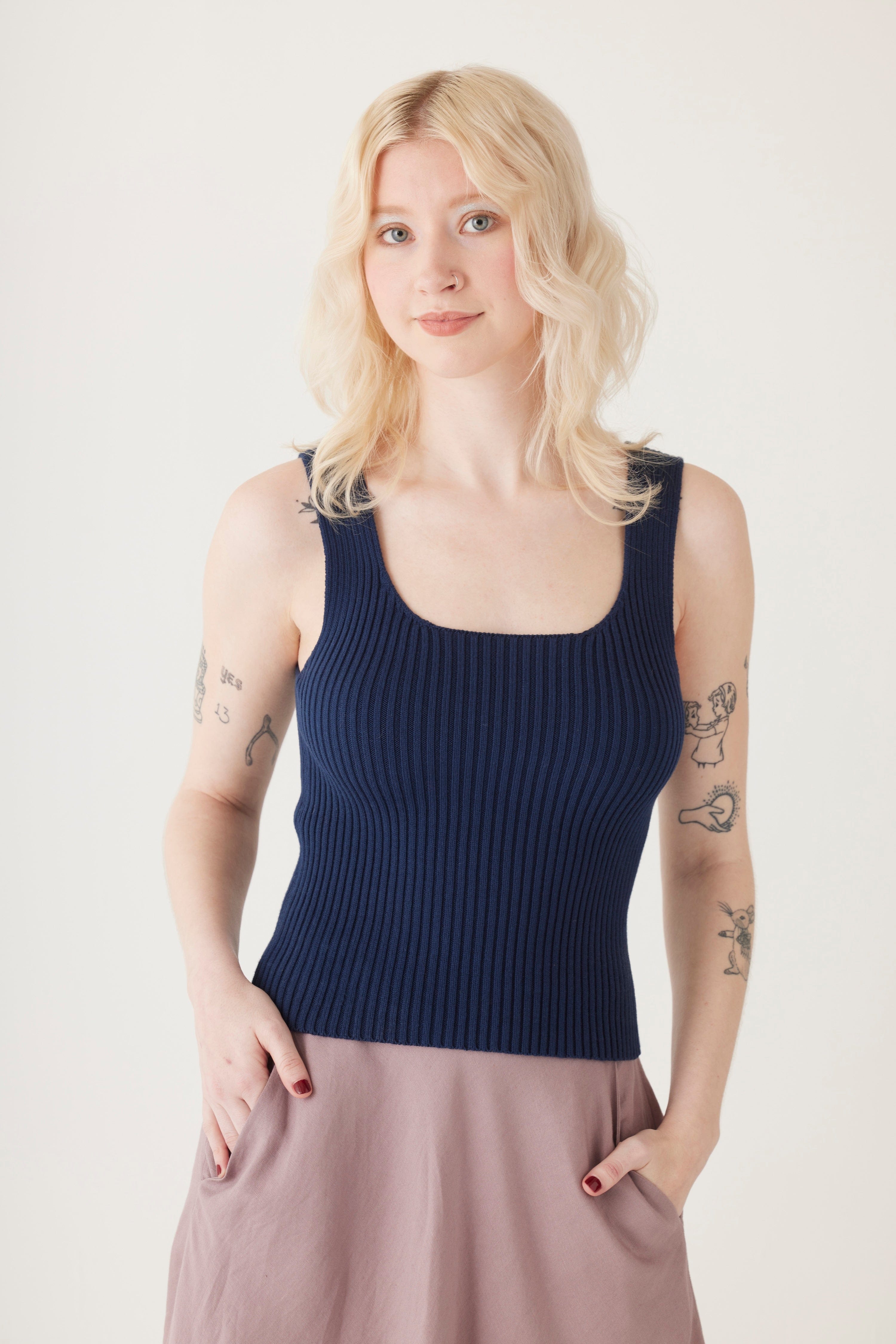 Kate Rib Tank in Pima Cotton