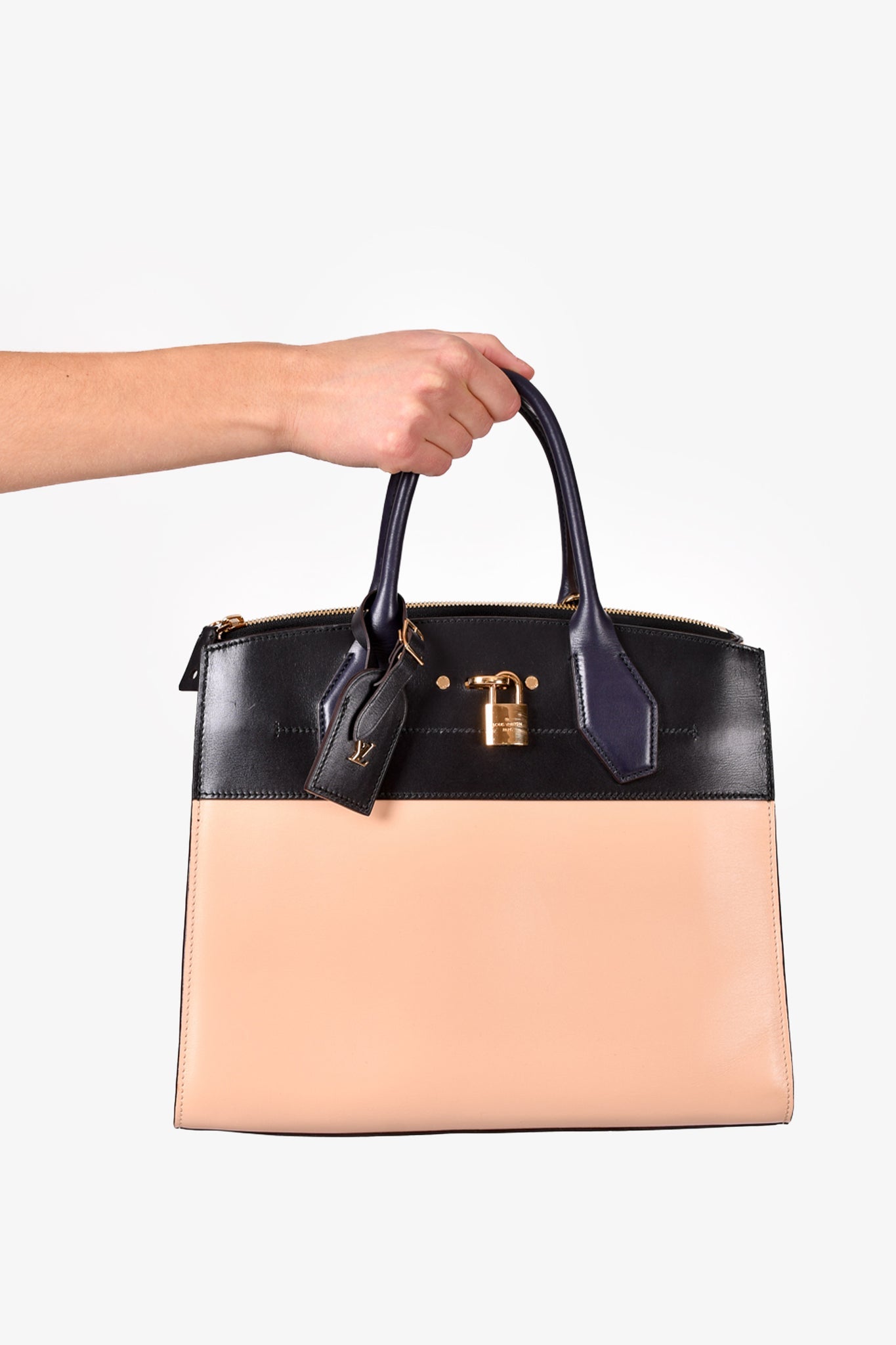 Louis Vuitton Black/Pink City Streamer MM Top Handle