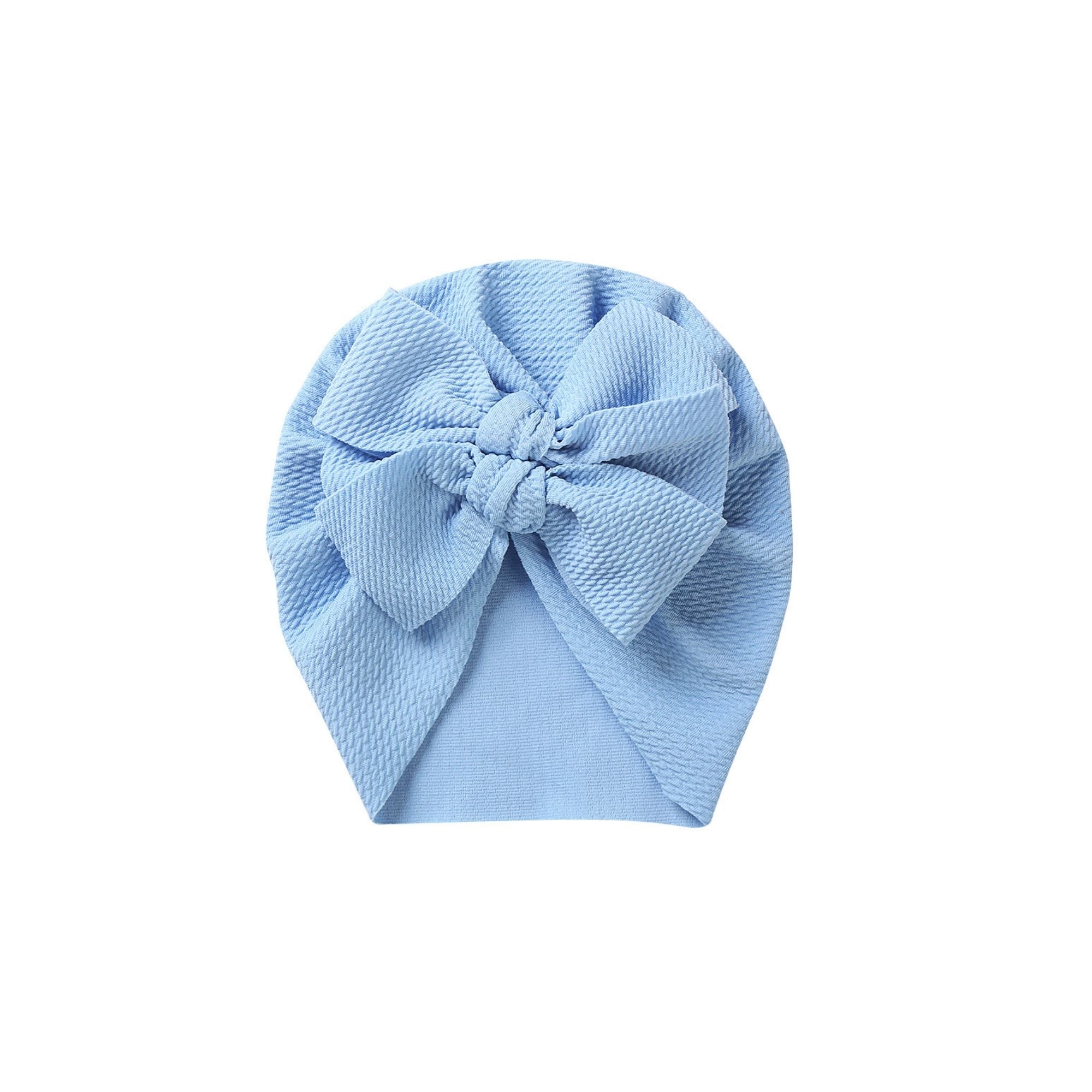 Luna Double Bow Baby Turban in Sky