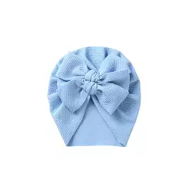 Luna Double Bow Baby Turban in Sky