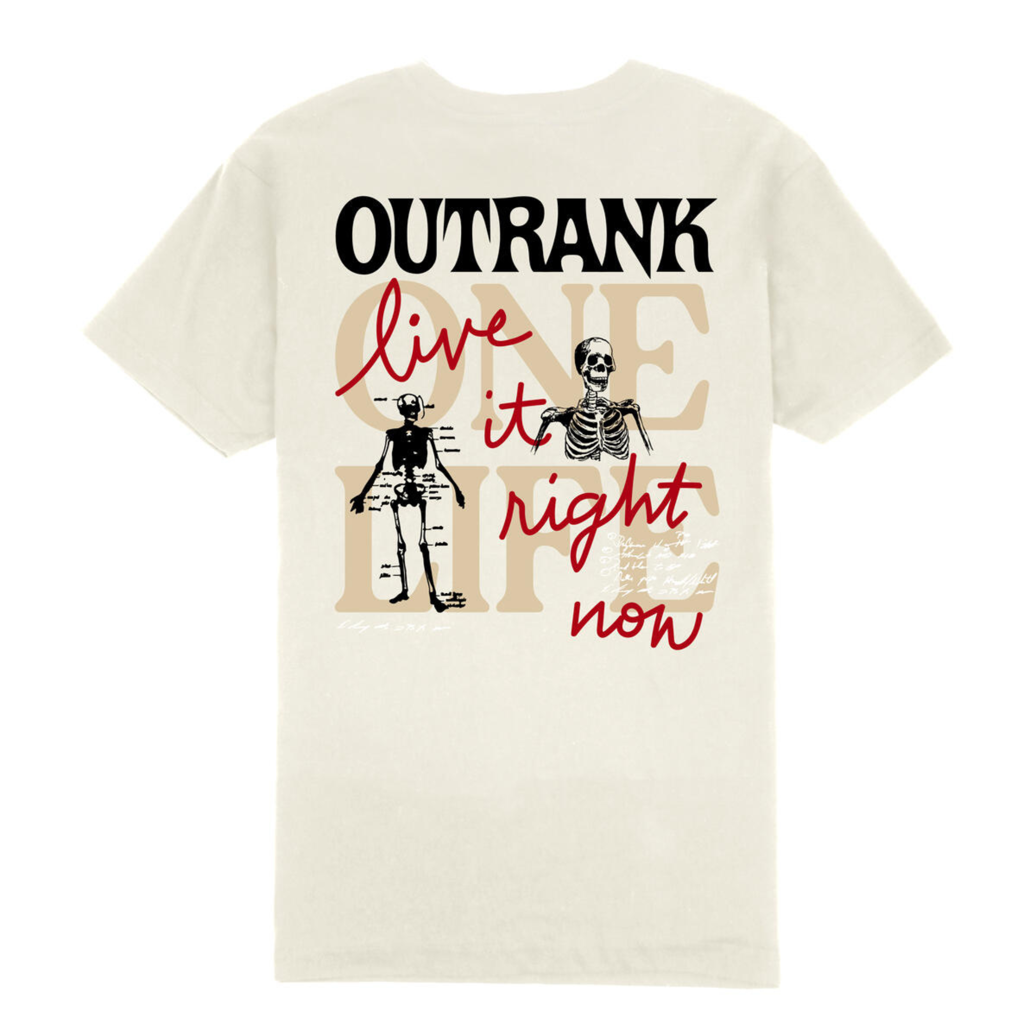 Mens Outrank One Life T-Shirt (Vintage White)