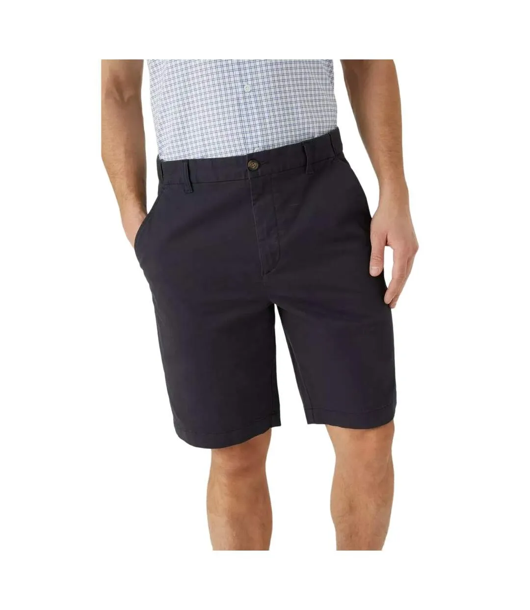 Mens premium chino shorts navy Maine