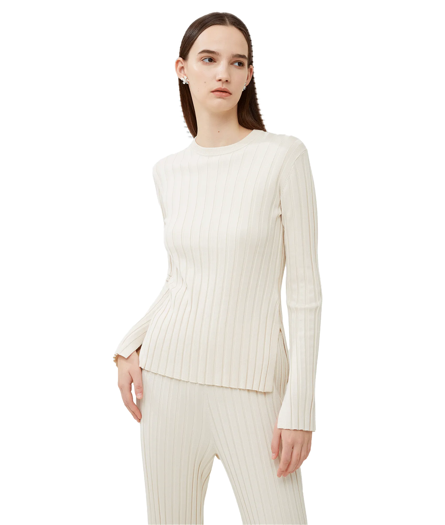 Minar Eco Pleated Sweater - Cream